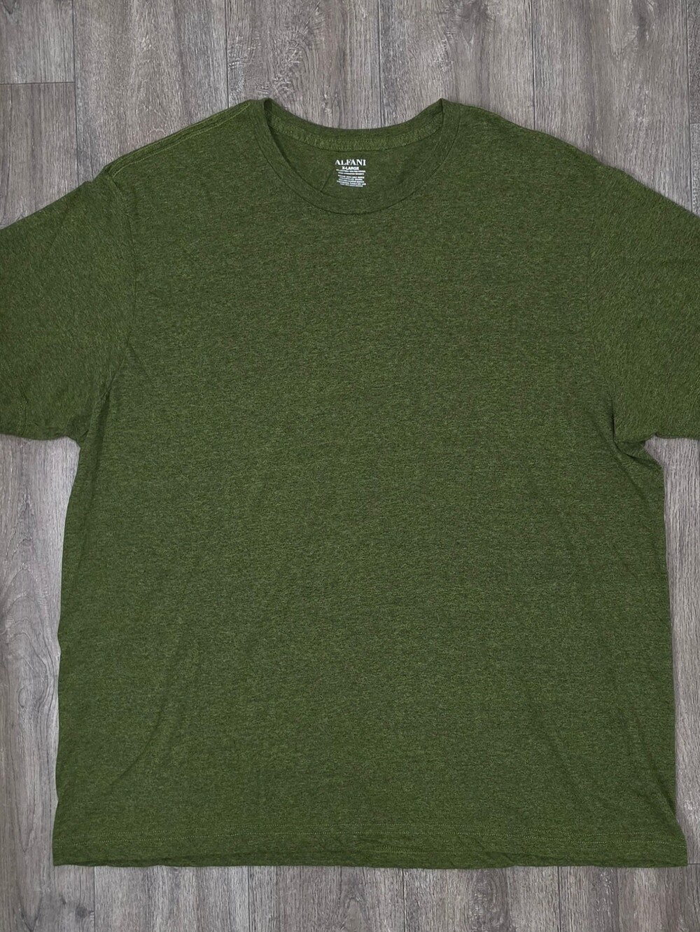 Alfani Men's Heather Olive Short Sleeve Crewneck Tee-Size XL
